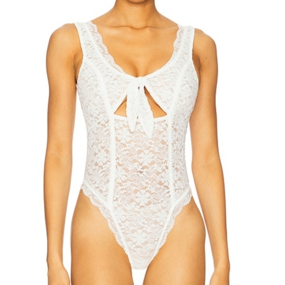 For Love And Lemons Ivory Lace Sally Teddy Bodysuit Size XL Nwt.